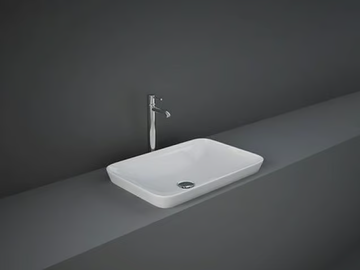 RAK-VARIANT - Semi-inset rectangular ceramic washbasin by RAK Ceramics - view 2
